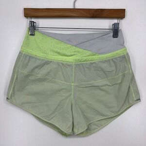 Lululemon Active Shorts Women's 4 Neon Yellow‎ 3" Inseam Gym Workout
